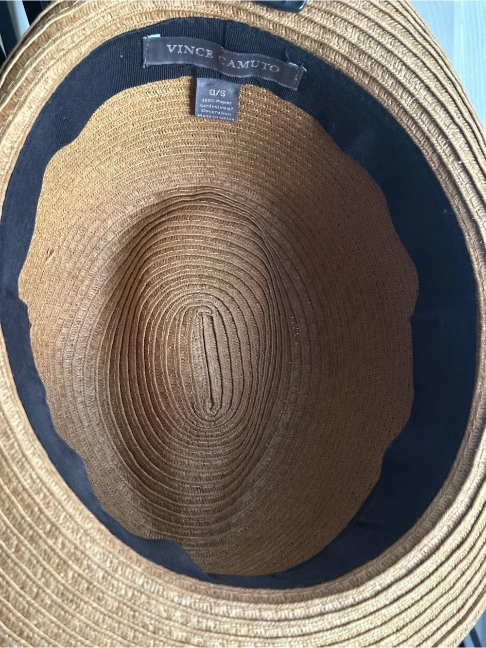 Vince Camuto Tan Straw Fedora Hat